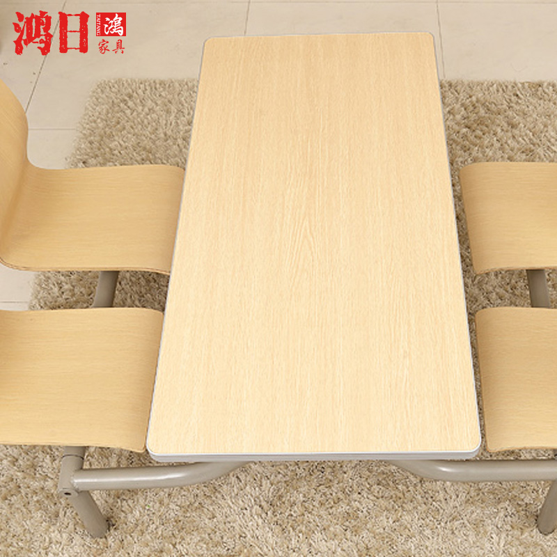 Simple one-piece fast food table and chair combination