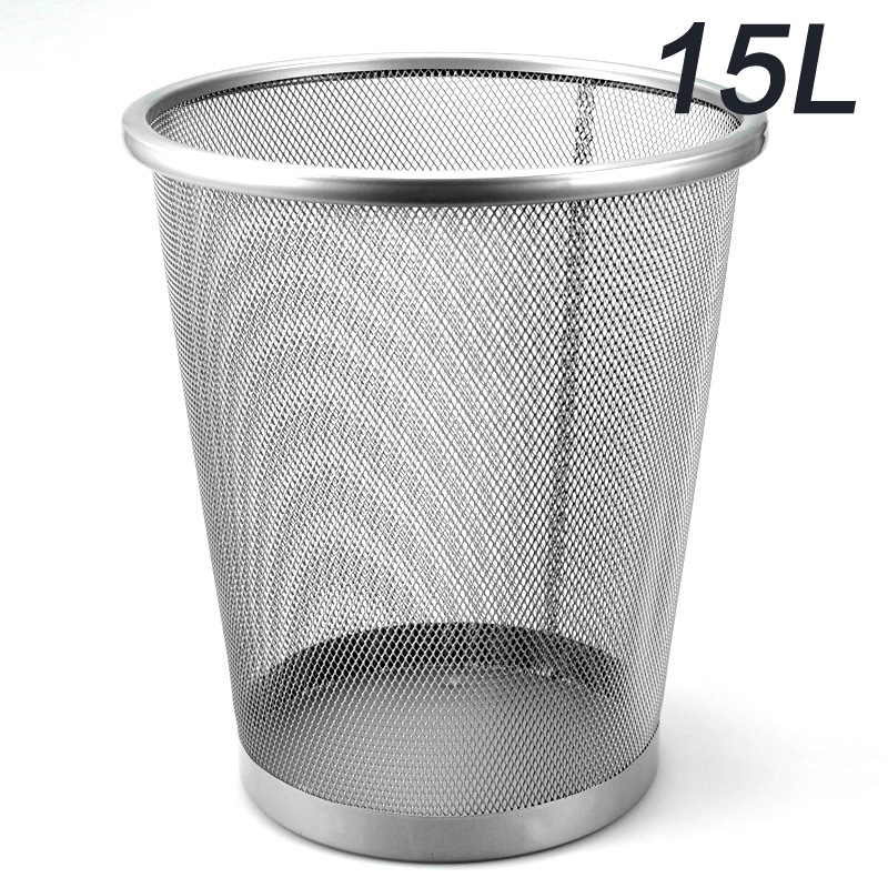 Round stainless steel/silver gray paint bin