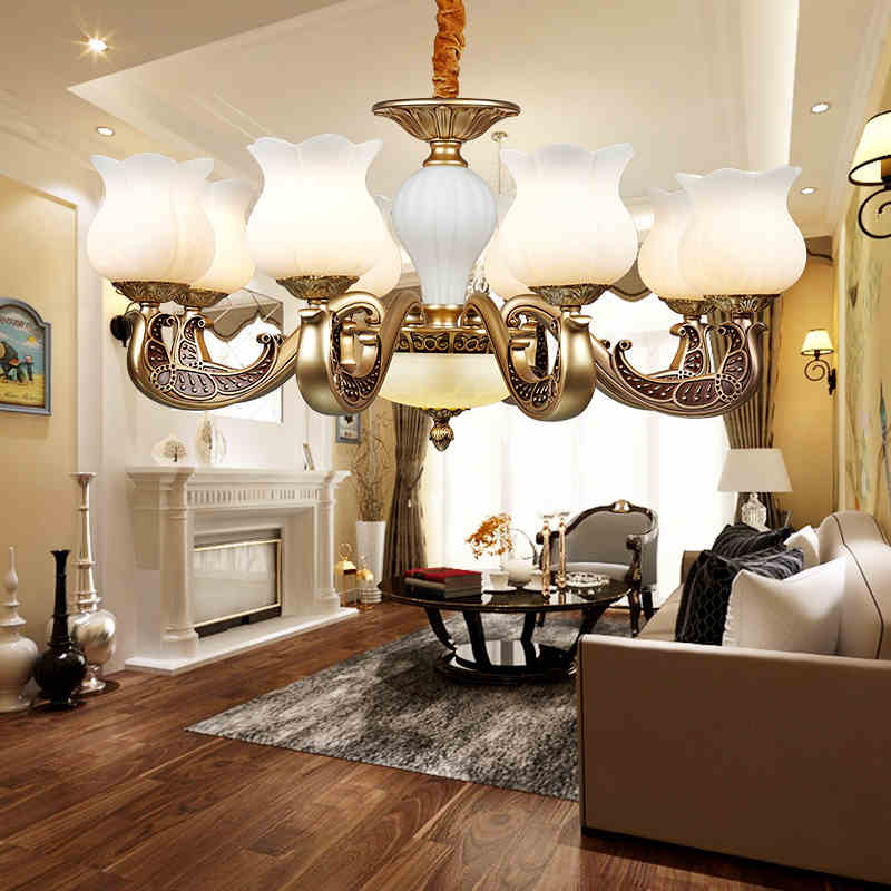 High-grade marble European zinc alloy chandelier