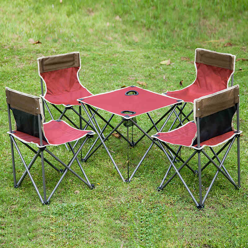 Folding portable aluminum alloy picnic grill tables and chairs