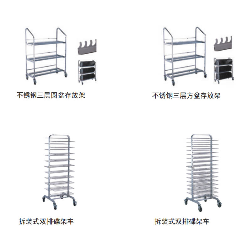 Basin storage rack, dish rack car