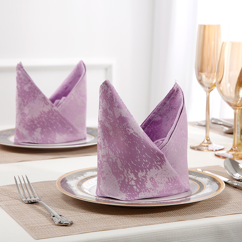 Purple printed cloth napkin