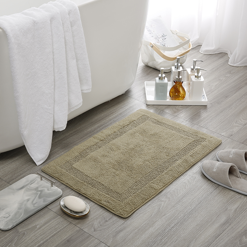 Blue-brown reversible floor towel