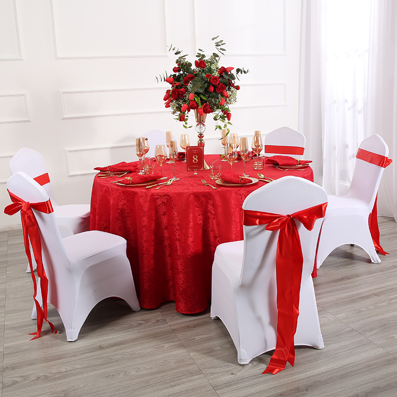 Red jacquard festive tablecloth