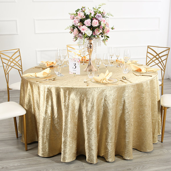 Shimmering gold crepe tablecloth