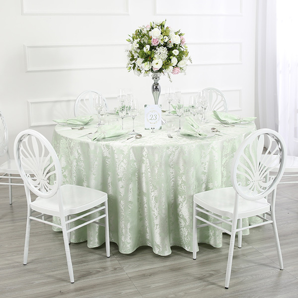 Pale green snowflake jacquard tablecloth