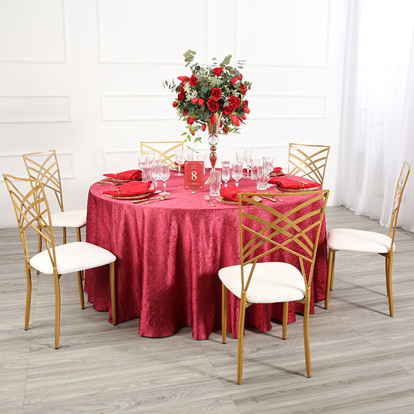 Festive red crepe table cloth