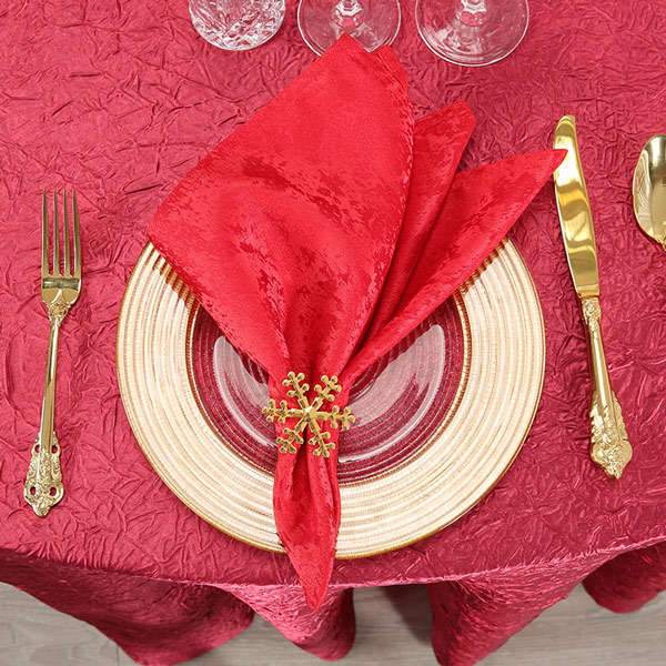 Festive red crepe table cloth