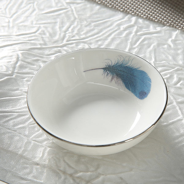 Blue feather bone China tableware