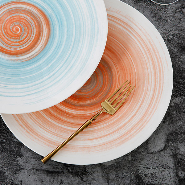 Orange spiral display plate