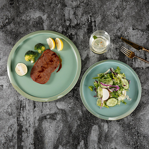 Emerald green glazed dinner plate