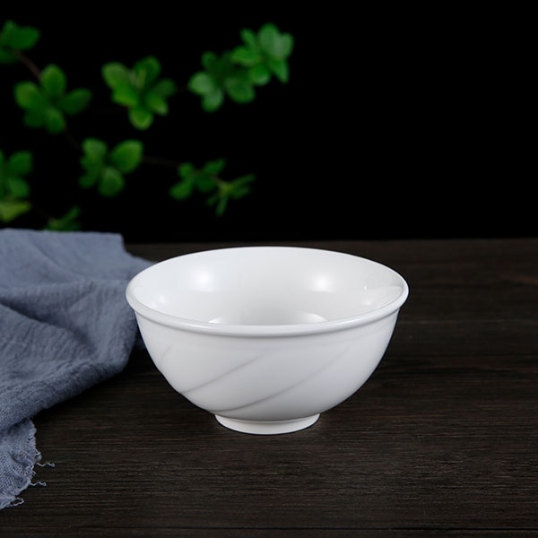 Twill white porcelain bowl